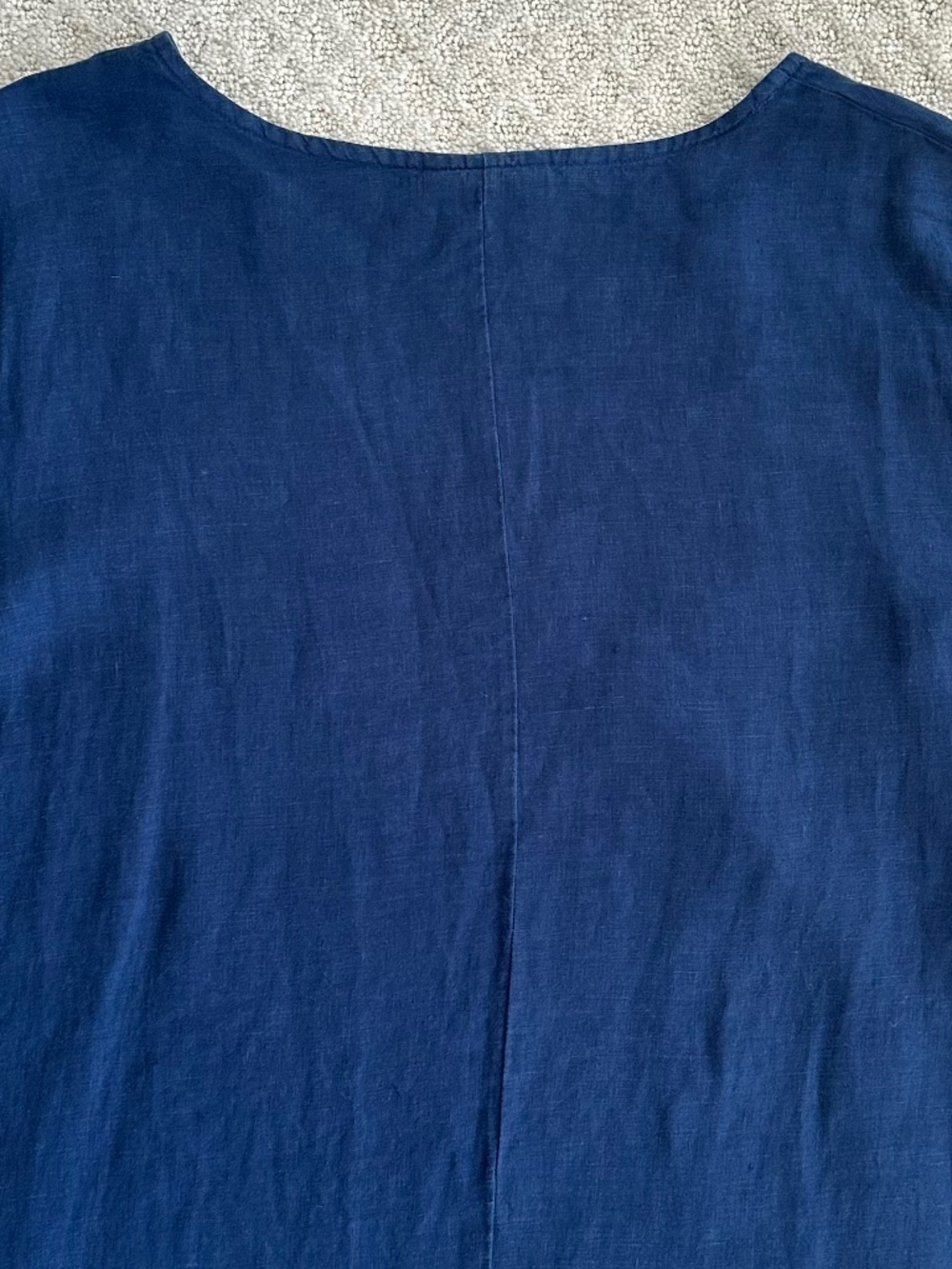Bryn Walker Linen Hi-Low Tunic Top Navy Small Oversized Lagenlook Relaxed Summer - Picture 7 of 11